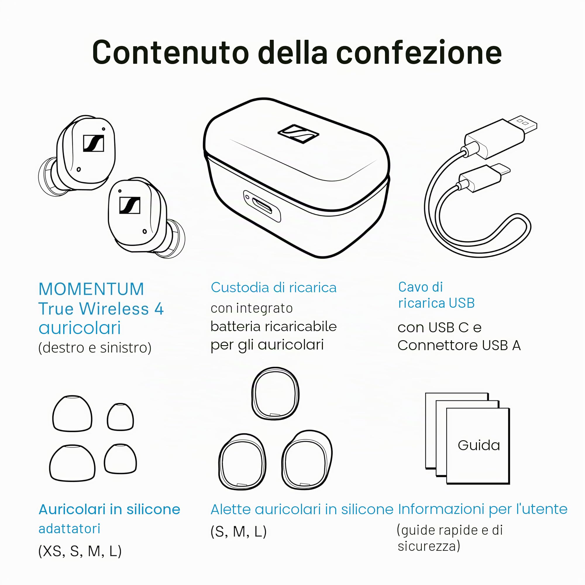 Sennheiser MOMENTUM True Wireless 4 Smart Earbuds con Bluetooth 5.4, suono cristallino, design confortevole, durata della batteria di 30 ore, ANC adattivo, LE Audio e Auracast - Rame nero