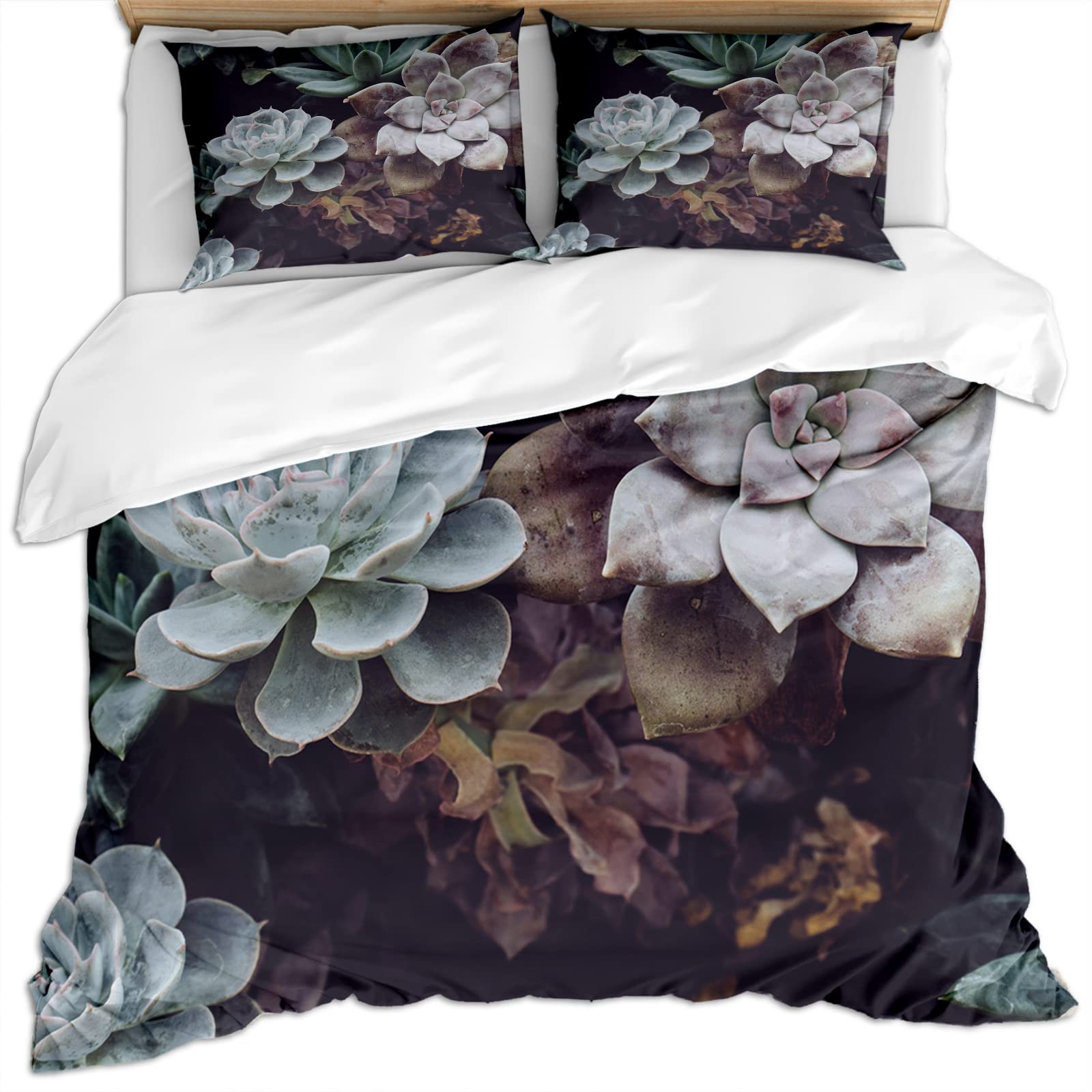 Juego de funda nórdica cama 3D de flores con acabado suave de microfibra