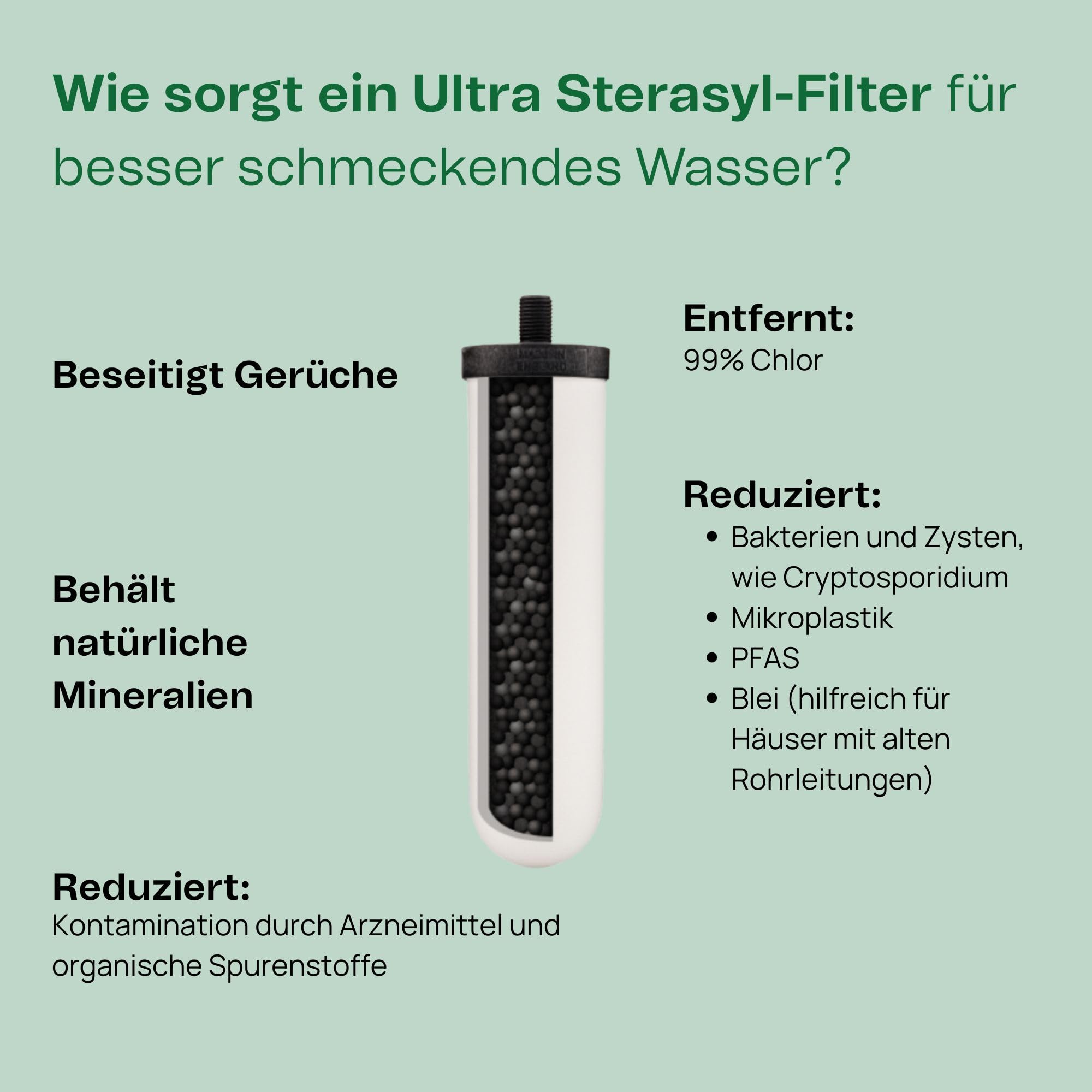British Berkefeld 8,5L Edelstahl-Schwerkraft-Wasserfiltersystem | Mit 2 Ultra Sterasyl-Kartuschen | Rein schmeckendes Wasser | Keine Stromversorgung oder Wasseranschluss erforderlich