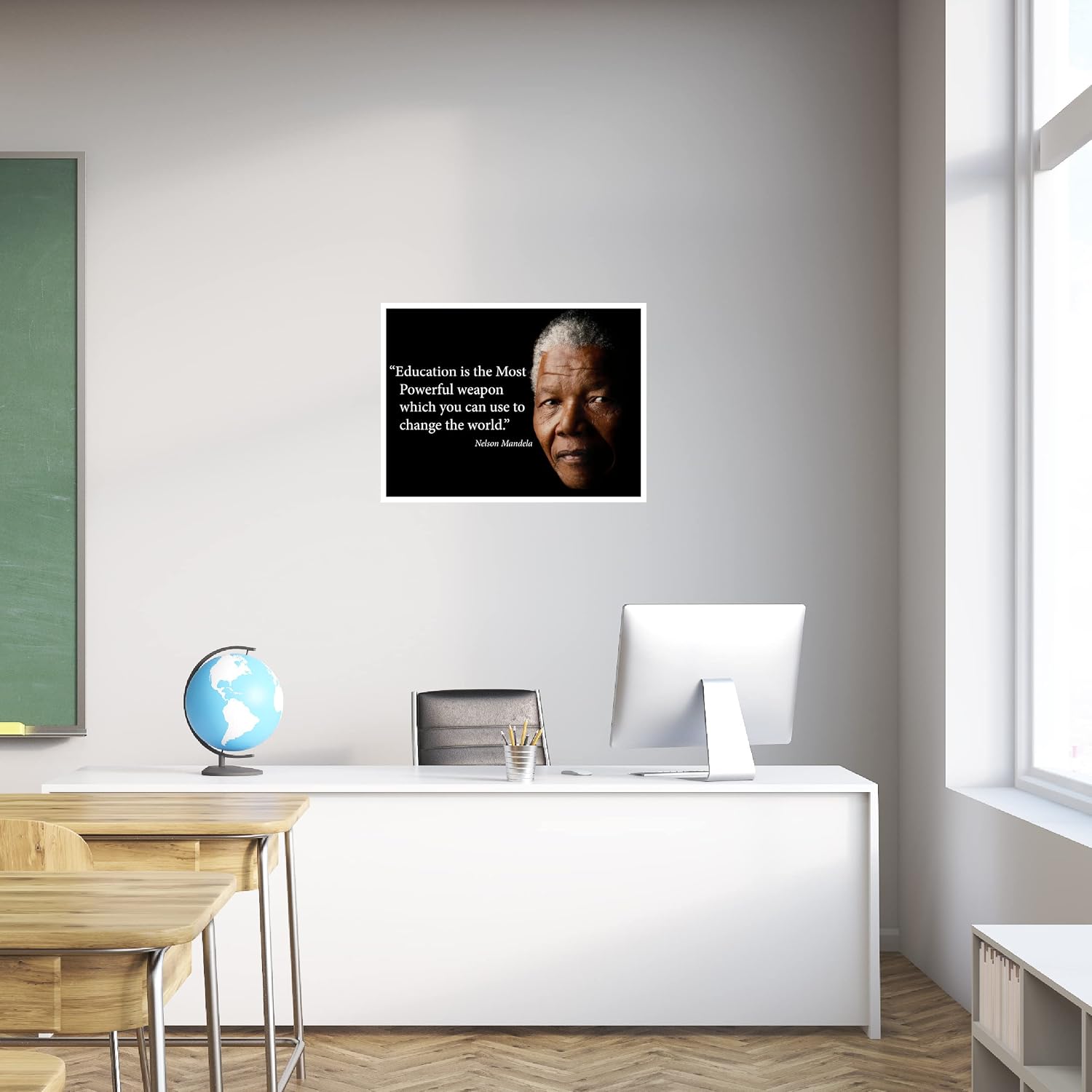 Young N Refined Nelson Mandela quote poster print saying “Education is the most powerful weapon which you can use to change the world (18x24 Fine Paper print)