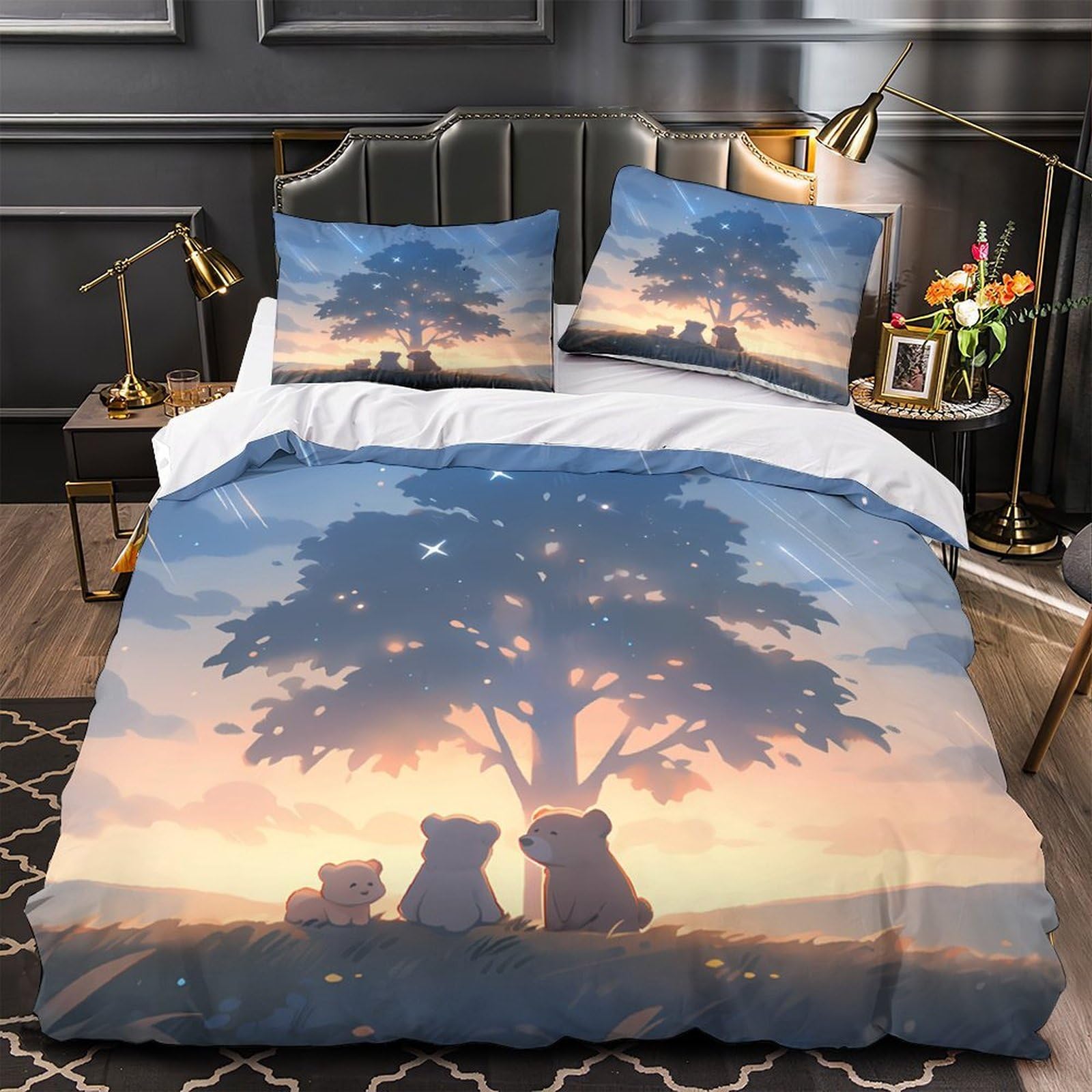 Housse de couette bébés chevreaux hypoallergique en microfibre super douce