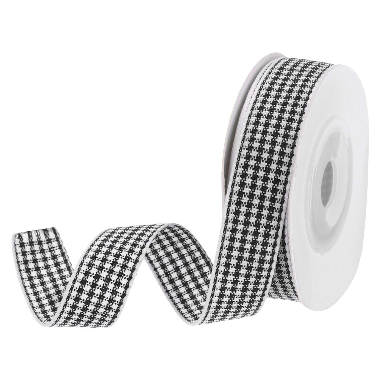 DMiotech 5/8 Inch 10 Yards Gingham Ribbon, Checkered Ribbon Plaid Ribbon for Gift Wrapping Decoration Art Craft DIY Black and White