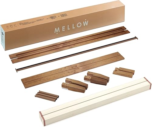 Miniatura 9 de Mellow Naturalista Classic - Cama de plataforma de madera maciza de 12 pulgadas con listones de madera, no necesita somier, fácil montaje, tamaño