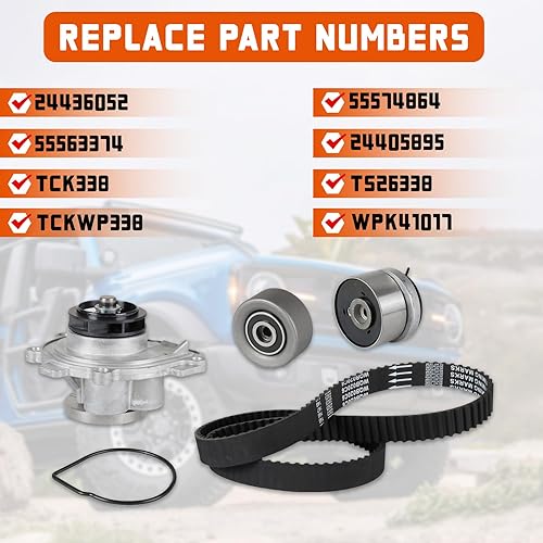 Miniatura 3 de DAYSYORE Kit de correa dentada para Cruze 2012-2014 1.8L, para 2012-2013 Sonic 1.8L, para 2009-2011 Aveo 1.6L, para 2009-2011 Aveo5 1.6L, para