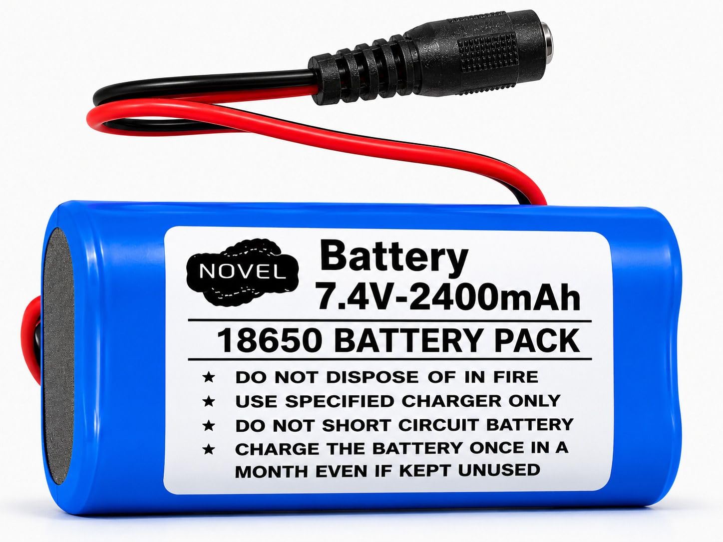 NOVEL 7.4V 2400mAh 18650 Lithium-Ion Rechargeable Battery Pack with DC Female Wire and BMS Protection | Suitable for CCTV Systems, Security Devices and DIY Electronics-image-31