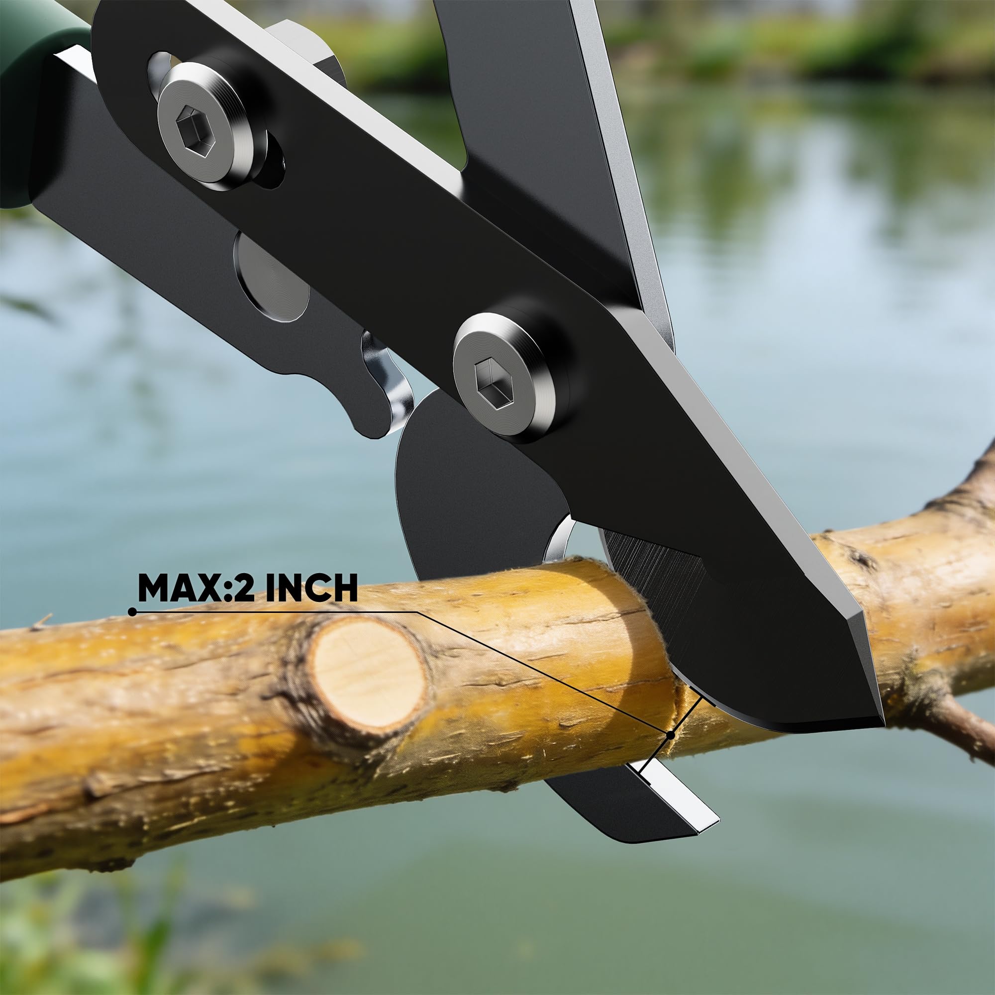 GARTOL Troncarami bypass con capacità di taglio da 5 cm, tronchesi estensibile da 66 a 83,8 cm, potatori professionali per risparmiare manodopera, lama in teflon in acciaio al carbonio e manici in