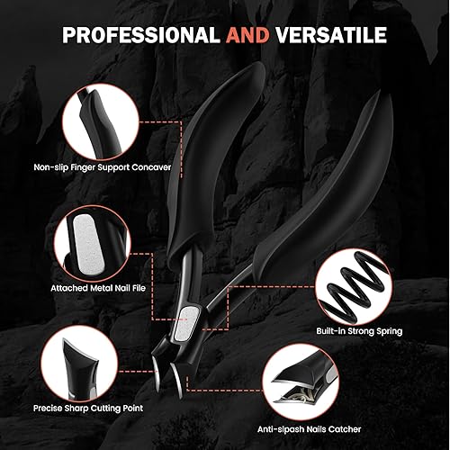 Miniatura 5 de BEZOX Cortaúñas gruesas para personas mayores, cortaúñas gruesas de precisión para hombres y mujeres, cortaúñas de agarre cómodo, cortador de uñas