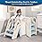 Onasti Foldable Toddler Step Stool for Bathroom Sink, Adjustable 3 Step Stool for Kids Toilet Potty Training Stool with Handles, Child Kitchen Counter Stool Helper, Plastic Ladder for Toddlers Blue