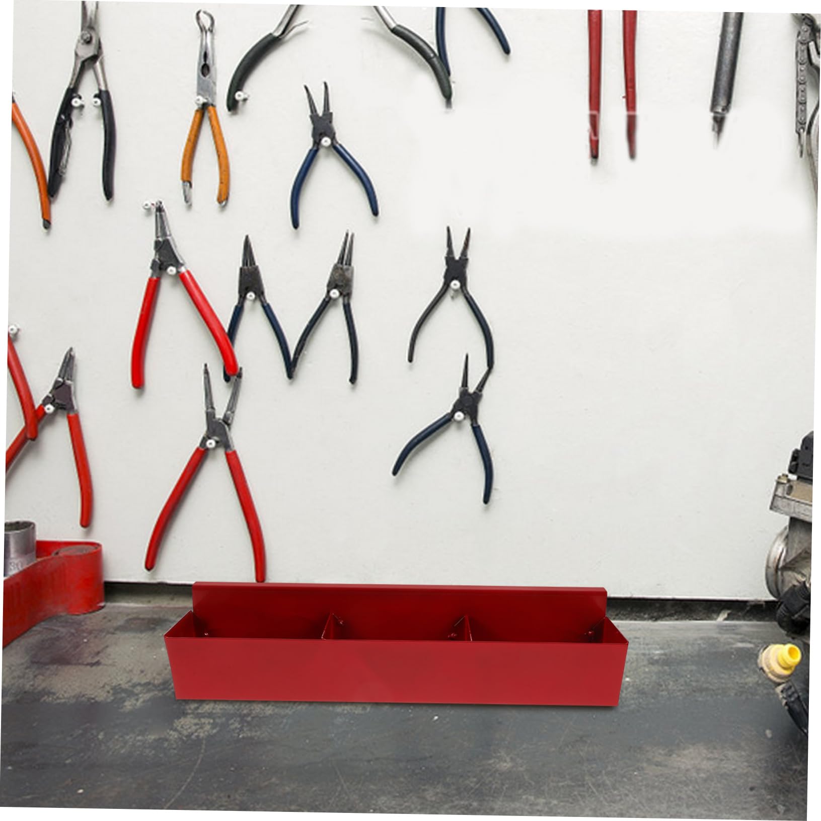 HOMSFOU Organizador Rectangular Tornillería Portátil de Acero Compartimentos para Clasificación Fácil Caja Organizadora para Piezas y Herramientas en Talleres