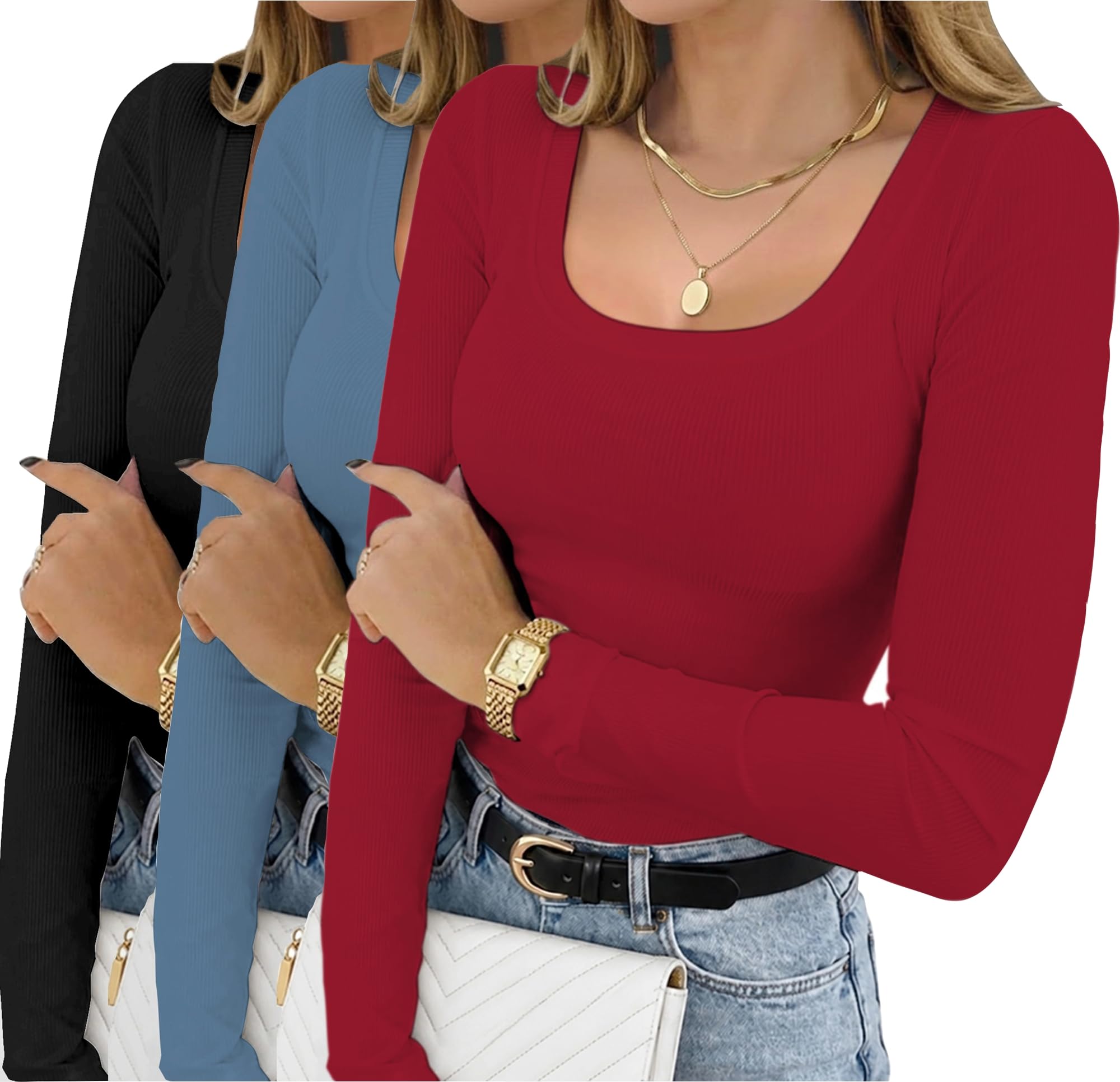 Ardazzl Womens Long Sleeve Shirts --3 Pcs