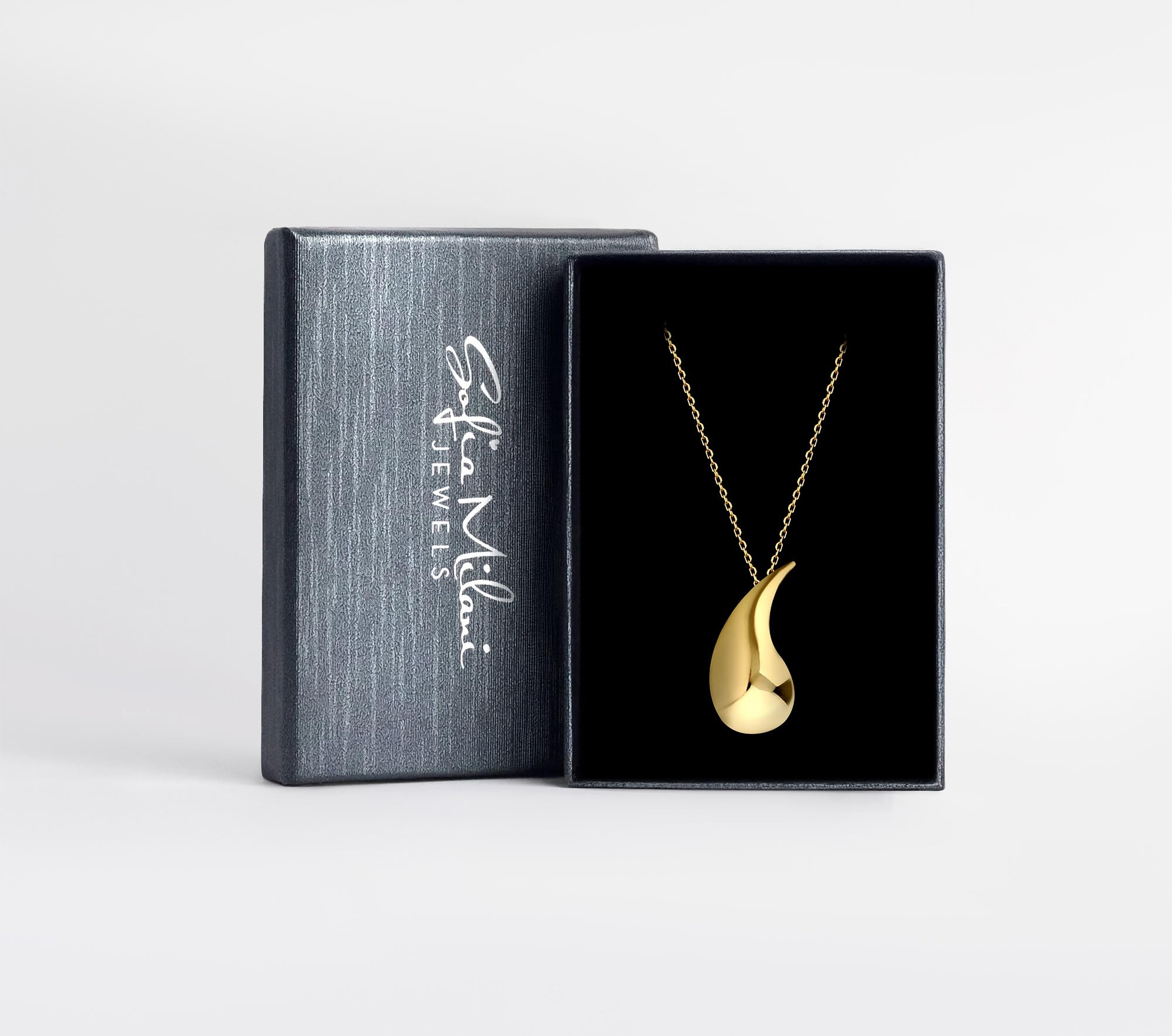 Sofia Milani - Collana da Donna in Argento 925 - con Pietra Zircone - Ciondolo a Goccia