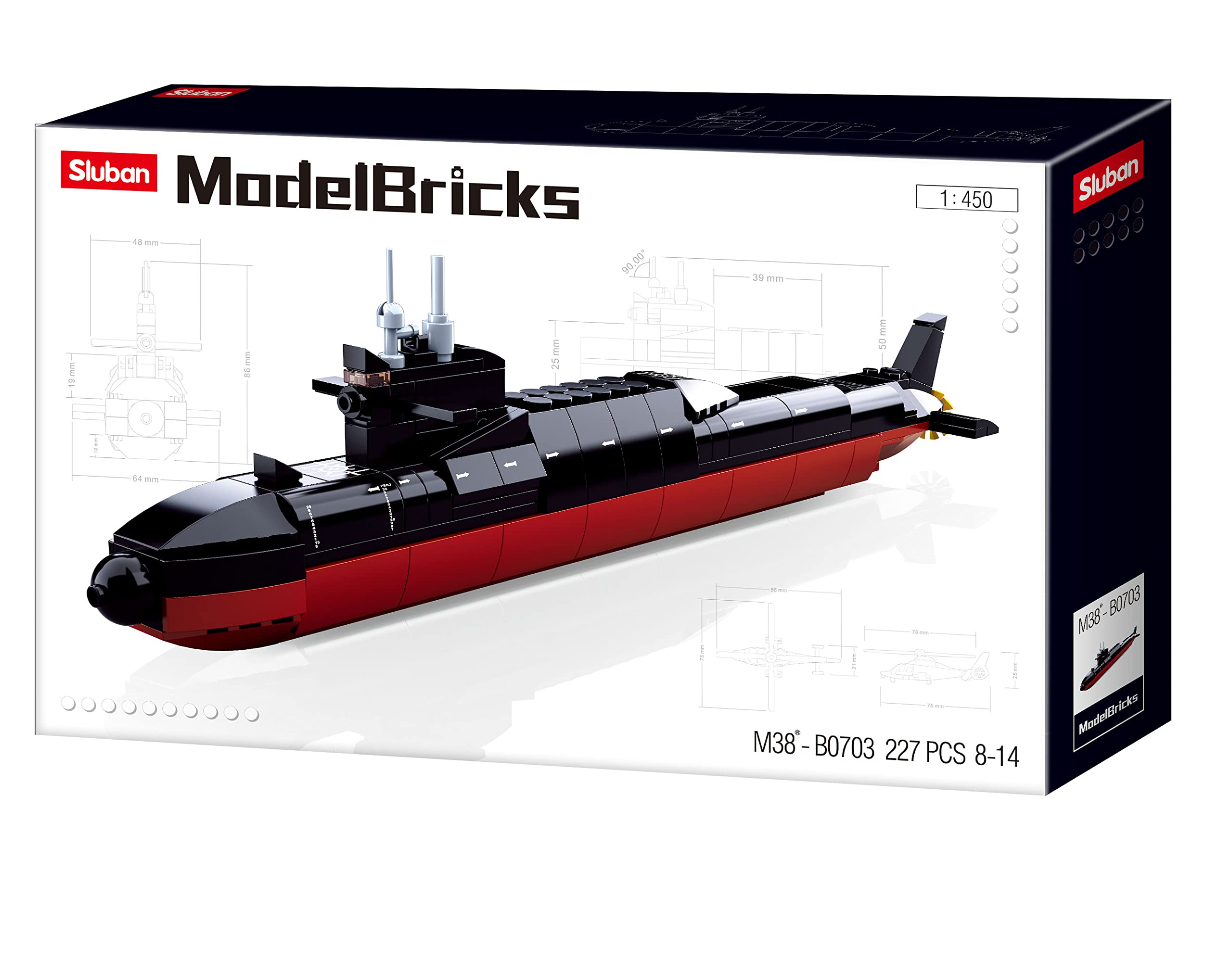 Atom-U-Boot LEGO kompatibel M38-B0703 Sluban Strategic Submarine in