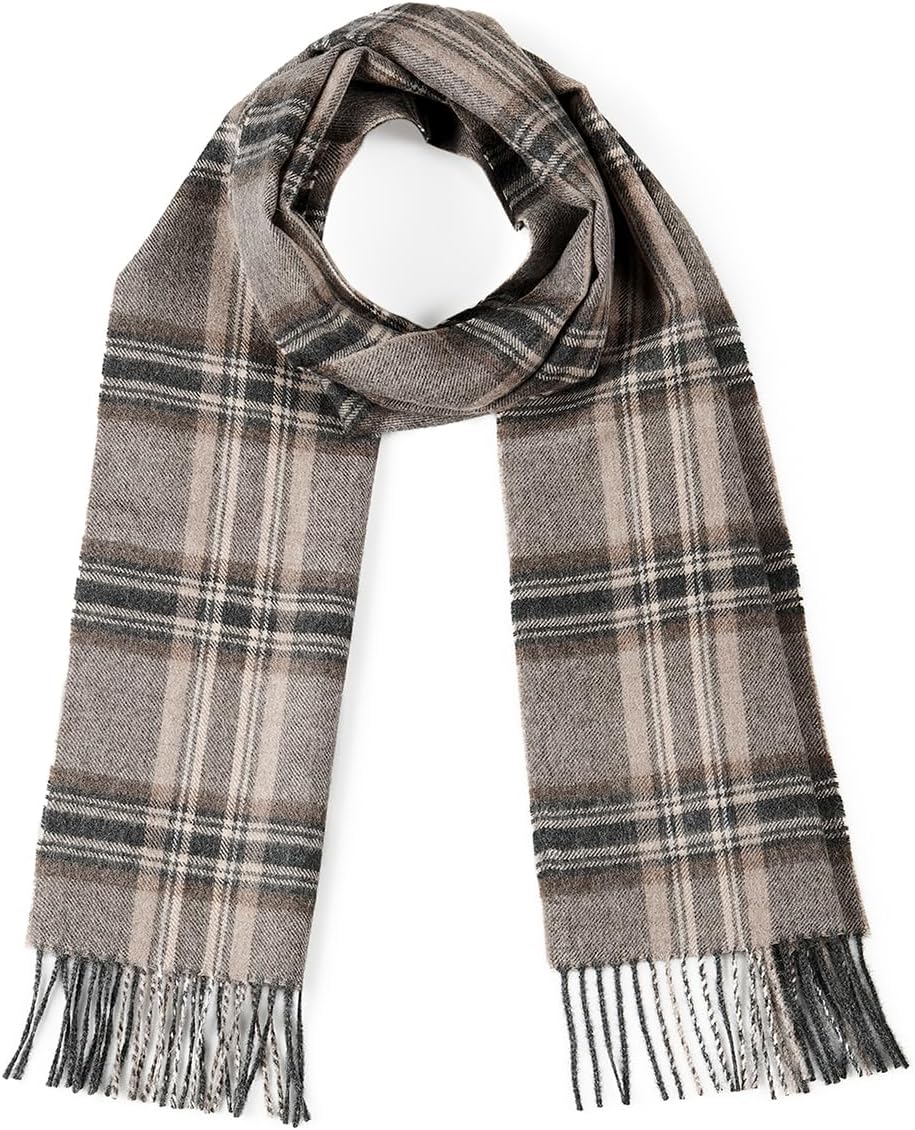 Tartan Plaid Flannel Scarf – 100% Baby Alpaca Wool – Unisex – Dye Free, All Natural, a stylish accessory or gift for any Man or Woman (Guinness)