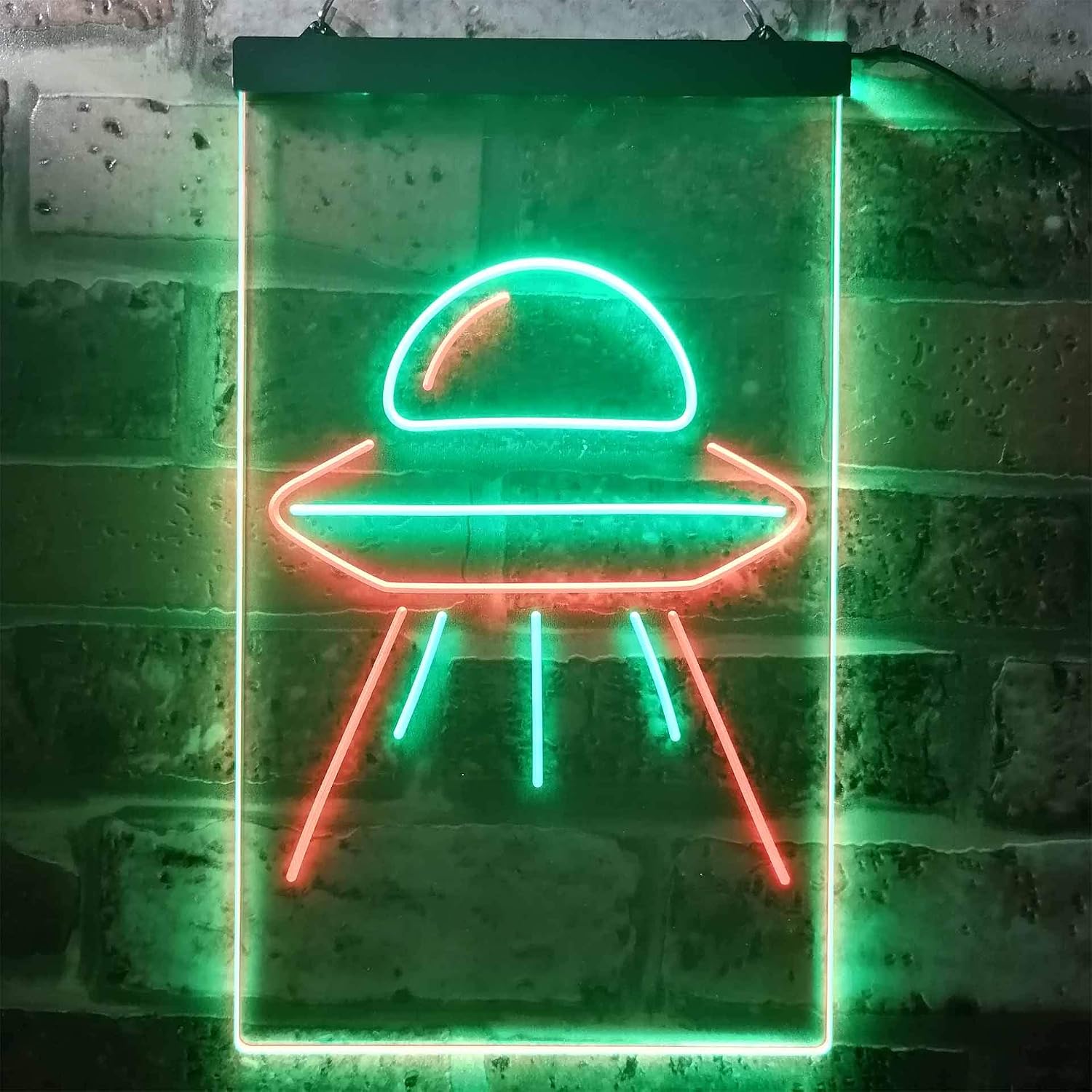 ADVPRO Alien Spaceship UFO Dual Color LED Neon Sign Green & Red 8.5" x 12" st6s23-i3287-gr