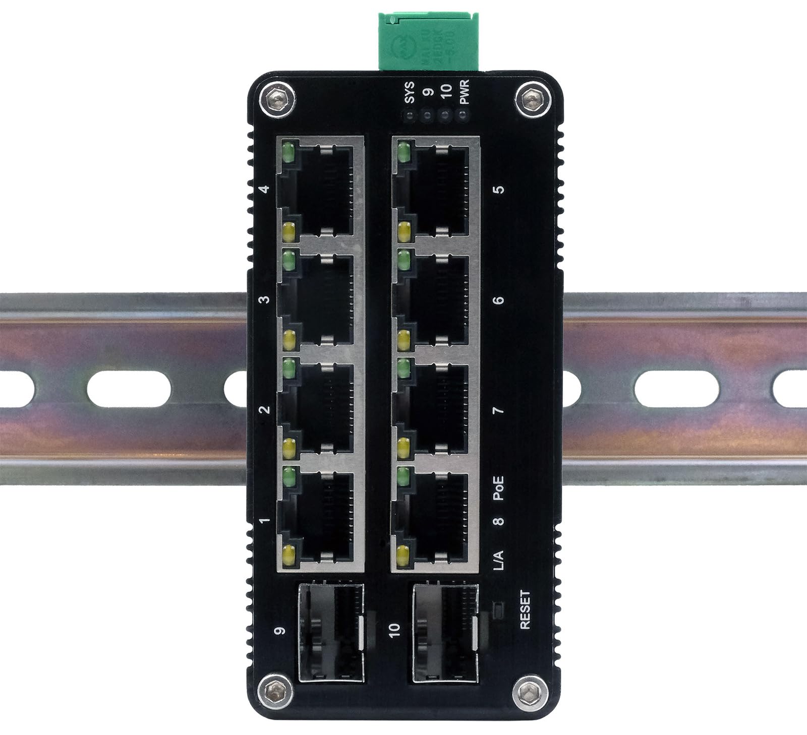 Exsys Gmbh Mini 8+2-Port Industrial Gigabit Sfp Poe+ Switch, WeB-Managed (eX-62035mpoE-Sfp)