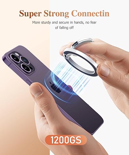 Miniatura 2 de GVIEWIN Soporte Magnético para Anillo de Teléfono, Compatible con MagSafe Agarre de Teléfono con Soporte Ajustable, Soporte Magnético de Anillo de