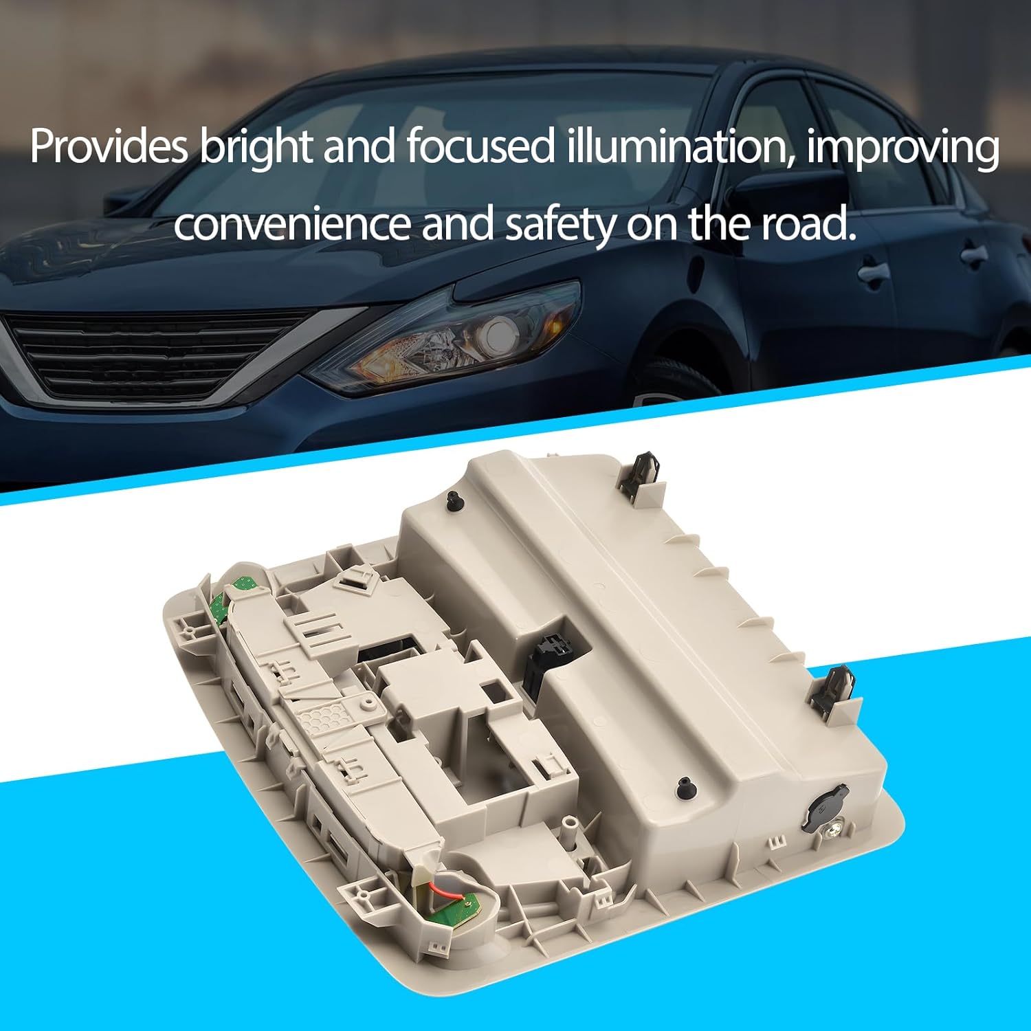 Interior Overhead Console Map Reading Lamp Light without Sunroof Compatible with Nissan Teana 2013-2018 Altima 2013-2018 Sentra 2013-2015 Replace 26430C990D