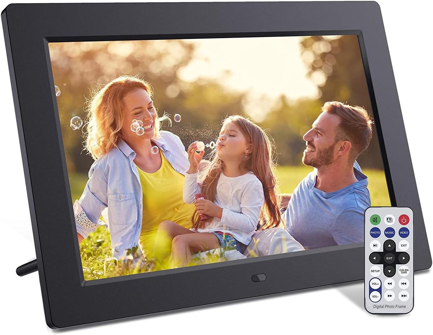 10.1'' Digital Photo Frame with Remote Control, electronic picture frame slideshow, no wifi, 1280x800 HD IPS Screen,Digital frames for photos album, Share Video/pic via 32GB SD Card or USB Flash Drive