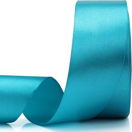 Incredible 1.5 Inch 50 Yard Peacock Blue Ribbon - Embellish Weddings, Wreaths,...