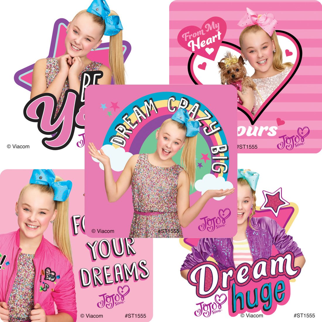 SmileMakersJoJo Siwa Dream Big Stickers - Prizes 100 Per Pack