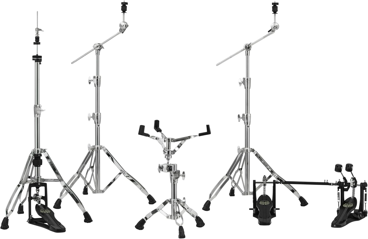 Mapex Armory 5-Piece Hardware Pack with Double Pedal - Chrome Plated