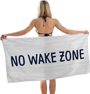 Lake House Beach Towel, No Wake Zone Bath Towels, Lake House Gifts for Women Men, Lakehouse Pool Swim Towels for Bathroom Decor, 60x30 Inches