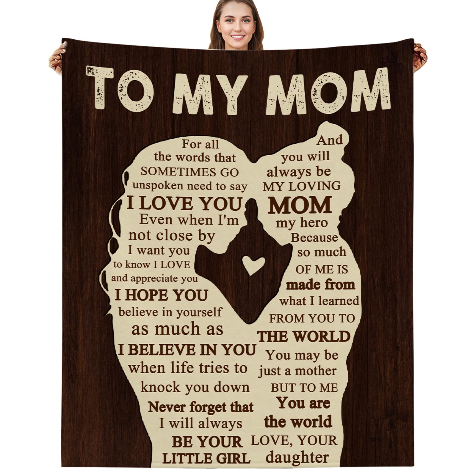Gifts for Mom from Daughter, to My Mom Blanket 50x60 Inch Throw Blankets Birthday Gifts for Mom Warm Couch Throws for Mom Mothers Day Christmas Day Gift for Mom