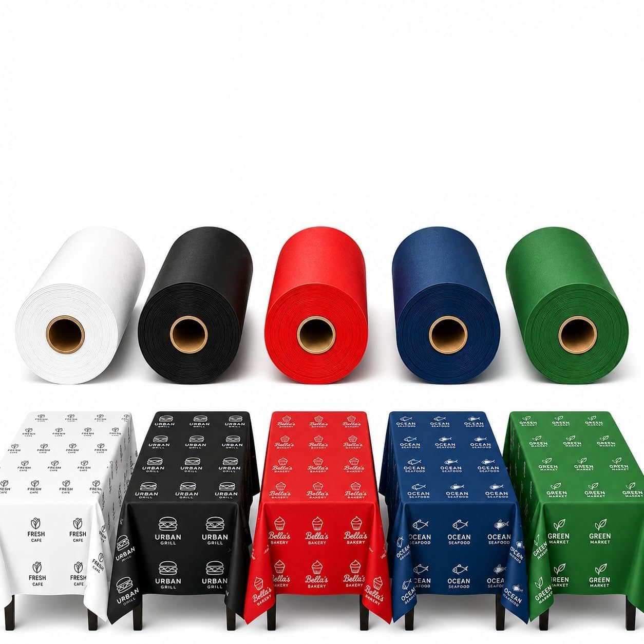 Custom Plastic Table Cloth Roll, Continuous Disposable Tablecloth Roll