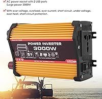 Vista 6 de Inversor de corriente para automóvil de 3000 W, convertidor de corriente CC 12 V a 110 V CA, inversor de onda sinusoidal modificada, adaptador