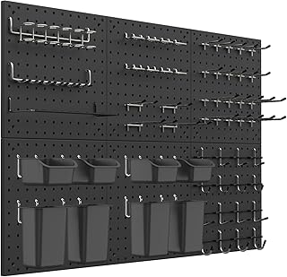 Peg Board Kit, Includes Pegboard and Accessories,with Hooks and Bins,Peg...