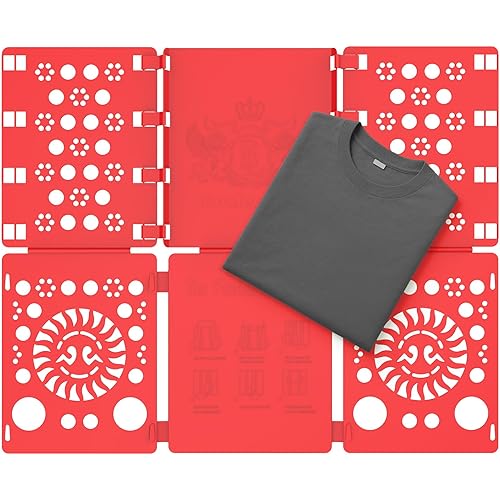 BoxLegend Shirt Folder Board Tshirt Clothes Folder Folding Board Durable Laundry Helper Liner Sorter, Red