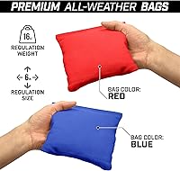 Vista 5 de GoSports Solid Wood Premium Cornhole Sets - Choose 4 x 2 ft or 3 x 2 ft - Game Boards Include Set of 8 Cornhole Toss Bags