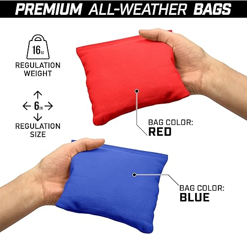 Miniatura 5 de Set de madera maciza Gosports Premium Cornhole regulación de tamaño o tamaño de portón trasero