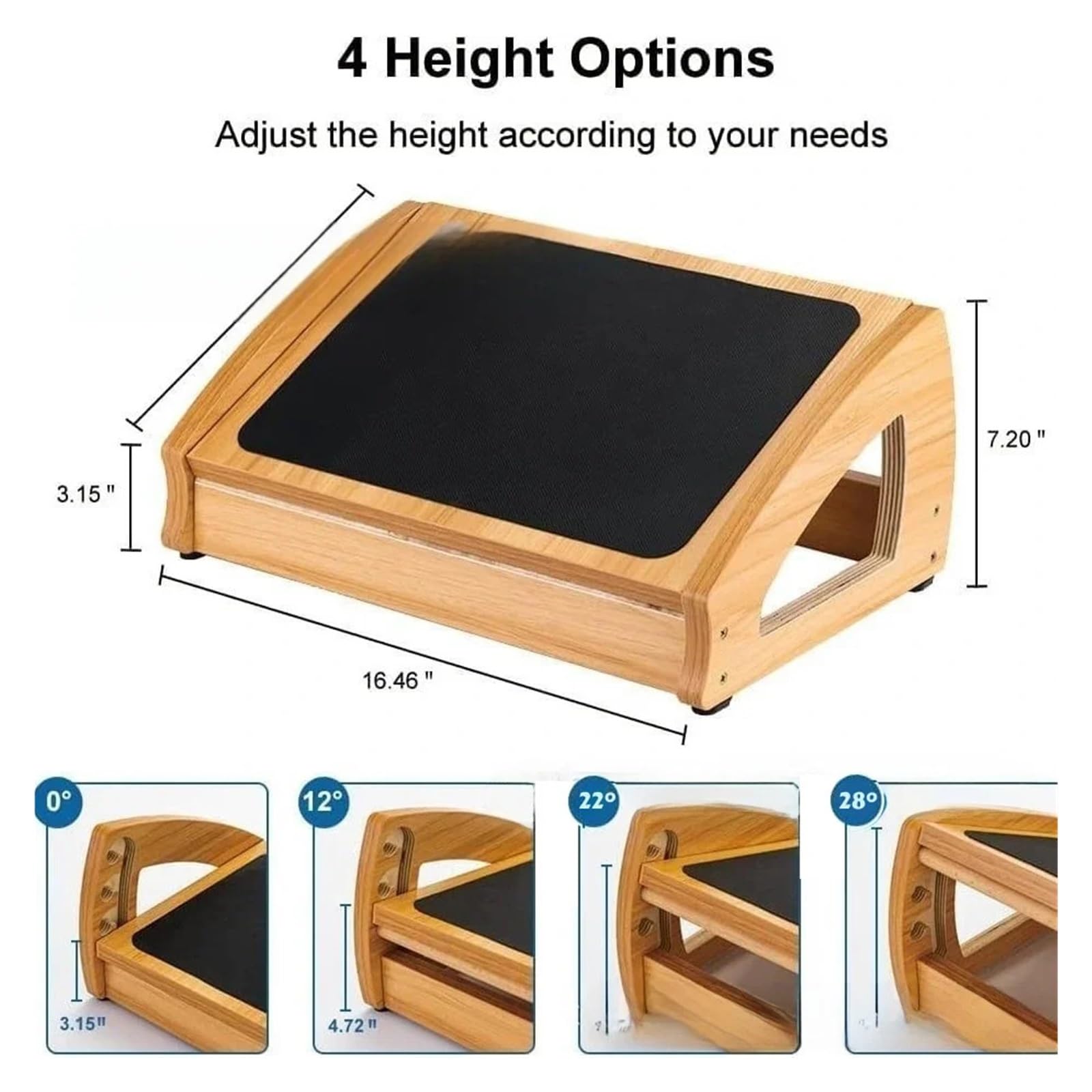 Unter dem Schreibtisch Fußstütze Holz Hocker Beinstütze Schmerzlinderung for Home Office Wohnzimmer Arbeiten