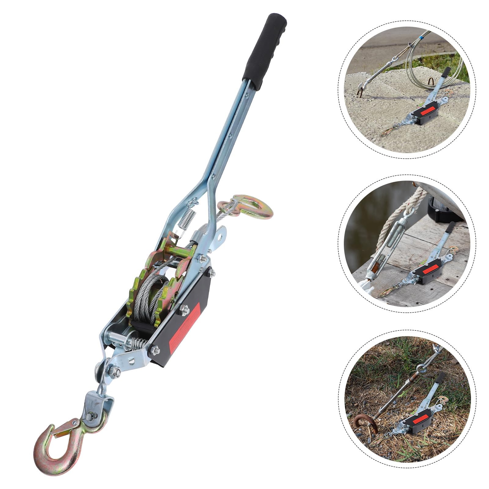 Alipis Tendifilo Cricchetto in Metallo Leggero Doppio Gancio, Design Moderno per Carichi Fino a 1 Tonnellata, per Trazione Manuale e Sollevamento Stabile