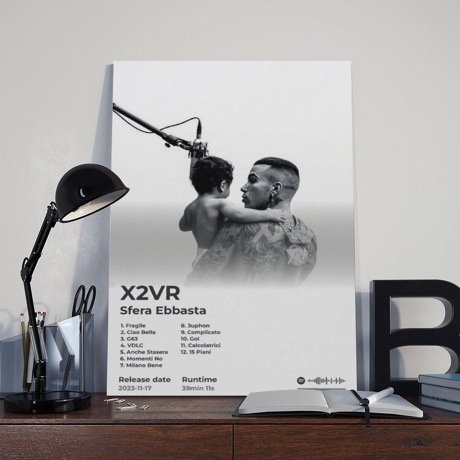 PJEYGF Poster su tela con copertina di album musicali Sfera Ebbasta Rapper Hip Hop X2VR per decorazione domestica regalo