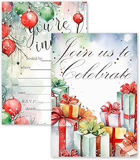 4x6 Inch Christmas Party Invitation Cards Holiday Invitation Paper Cards with Envelope for Winter Celebration New Year Party Bridal Shower Baby Shower Rehearsal Dinner Birthday Party 30 Pcs ﻿