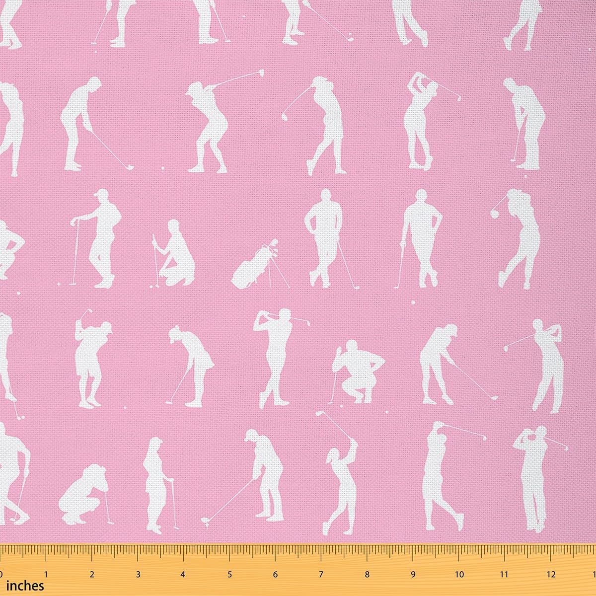 Tissu d'ameublement imperméable résistant rose 92 x 150 cm à motif thématique golf