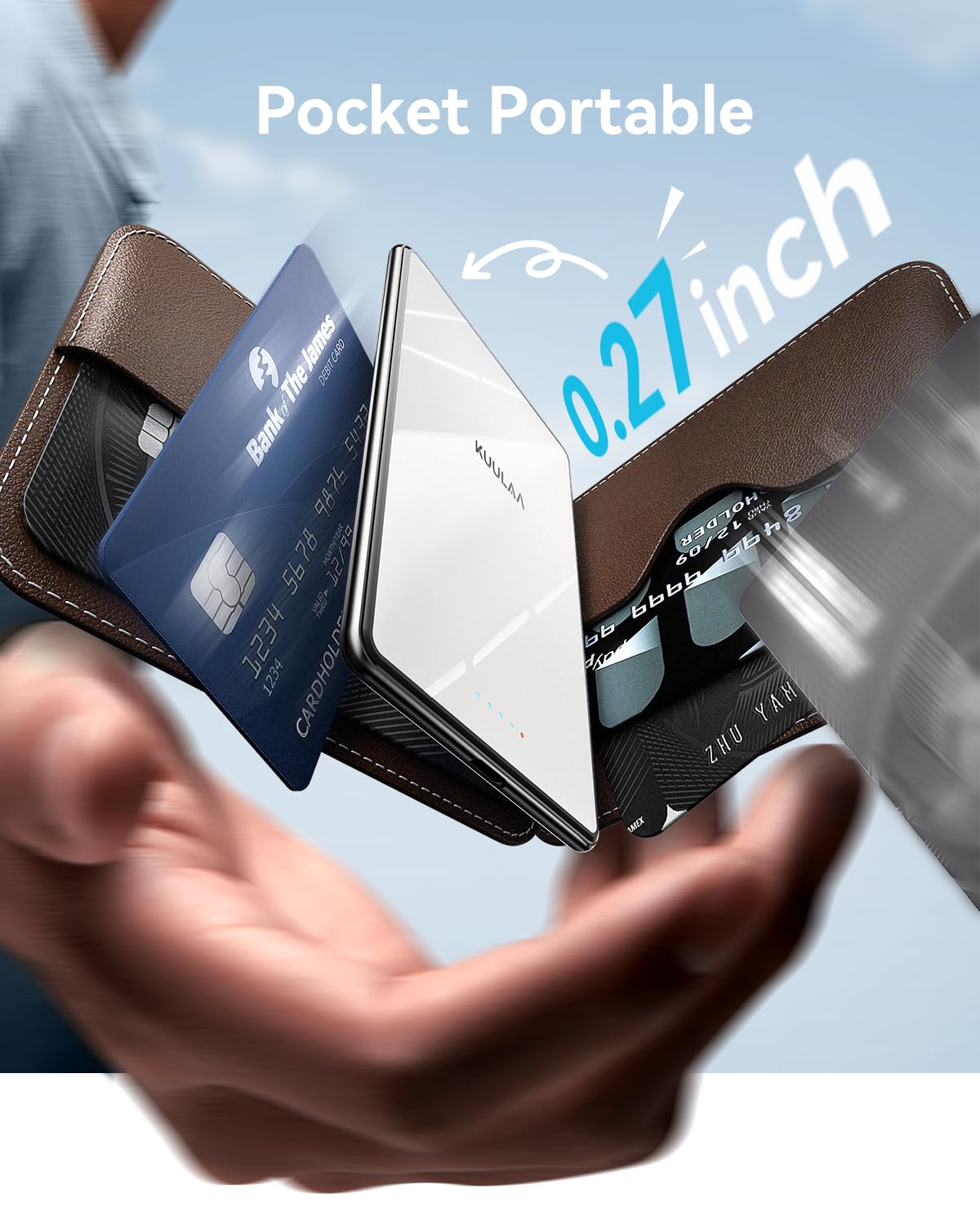 Power Bank Per iPhone, Kuulaa PowerBank Magsafe 5000mAh Ultra Slim 6.9mm Power Bank Magnetico,20W Ricarica Rapida Caricatore Portatile con USB-C per iPhone 16/15/14/13/12/Pro/Plus/Max Series (White)