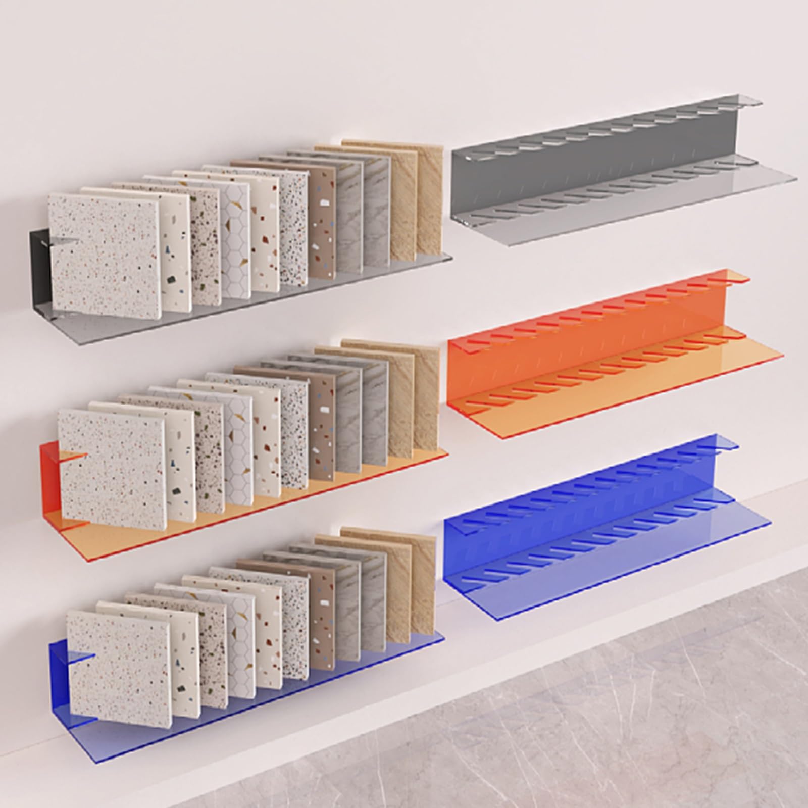 Präsentationsständer für Keramikfliesen, Acryl-Metall-Keramikfliesen-Präsentationsständer – Tischmusterständer, großer Bodenständer aus Holz, Verkaufsdisplay für Marmorplatten, platzsparende
