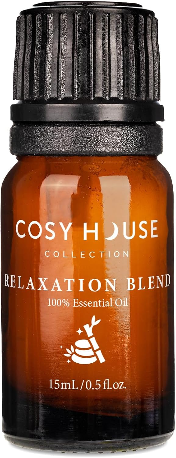 Cosy House Collection Pure Relaxation Blend Essential Oil – 15mL – Glass Bottle – 100% Pure & Natural, Premium Quality for Aromatherapy, Diffusers