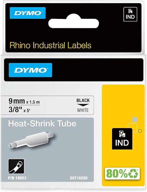 Fita Termo Retratil Dymo P/Rot Rhinopro 9Mmx1,5M Br, 18053, Branco