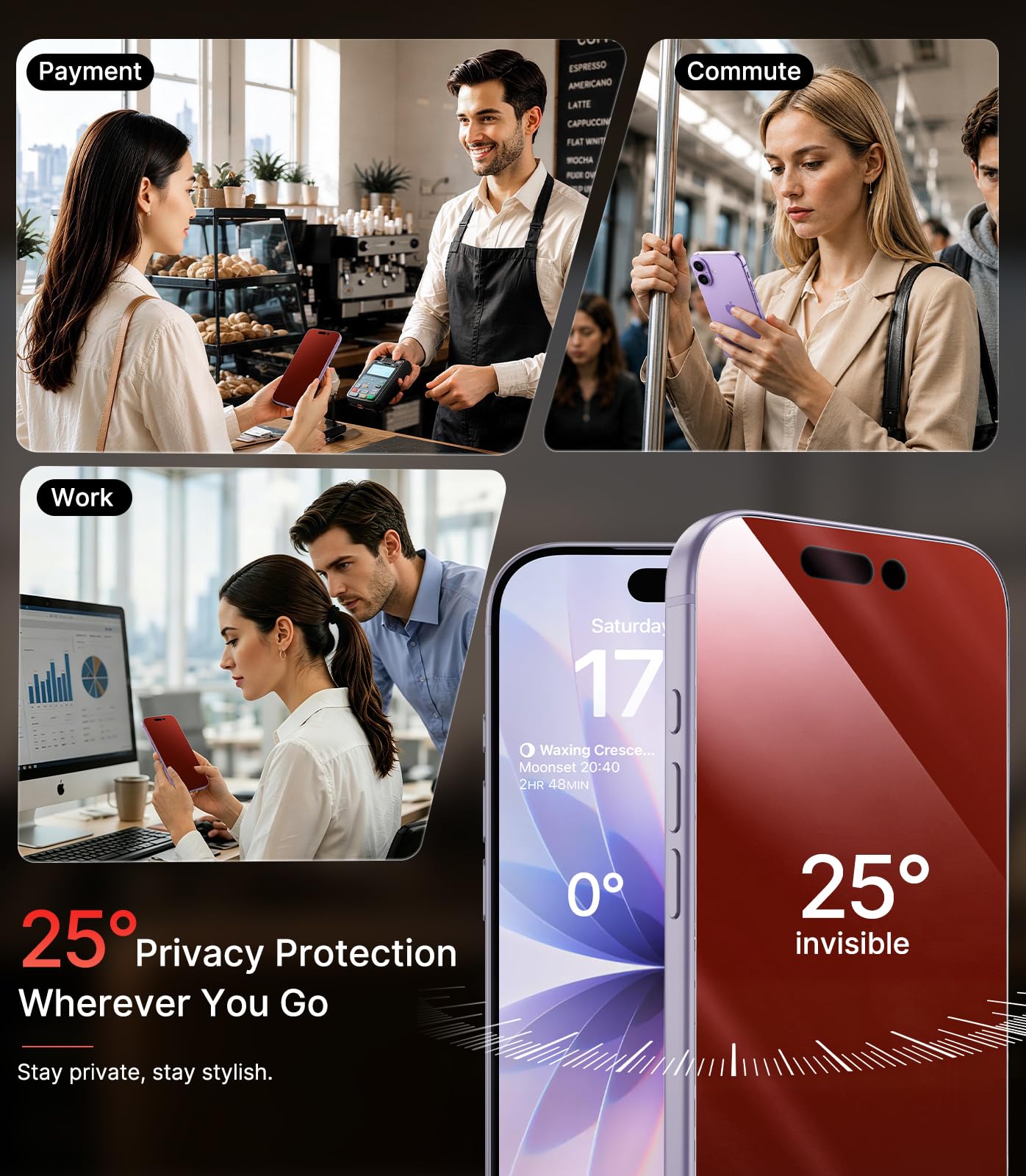 PandaShield Confezione da 4 pellicole protettive colorate per iPhone 17