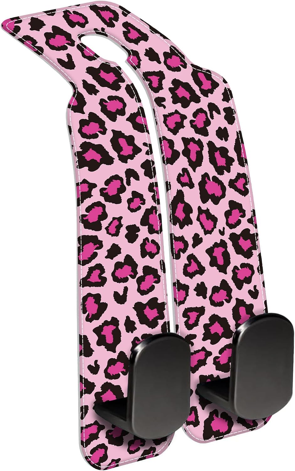 Car Seat Headrest Hooks for Purses and Bags Abstract Pink Leopard 1 Pack Bag Purse Holder for Car with Double Metal Hooks Car Purse Hanger Hanging Accessories