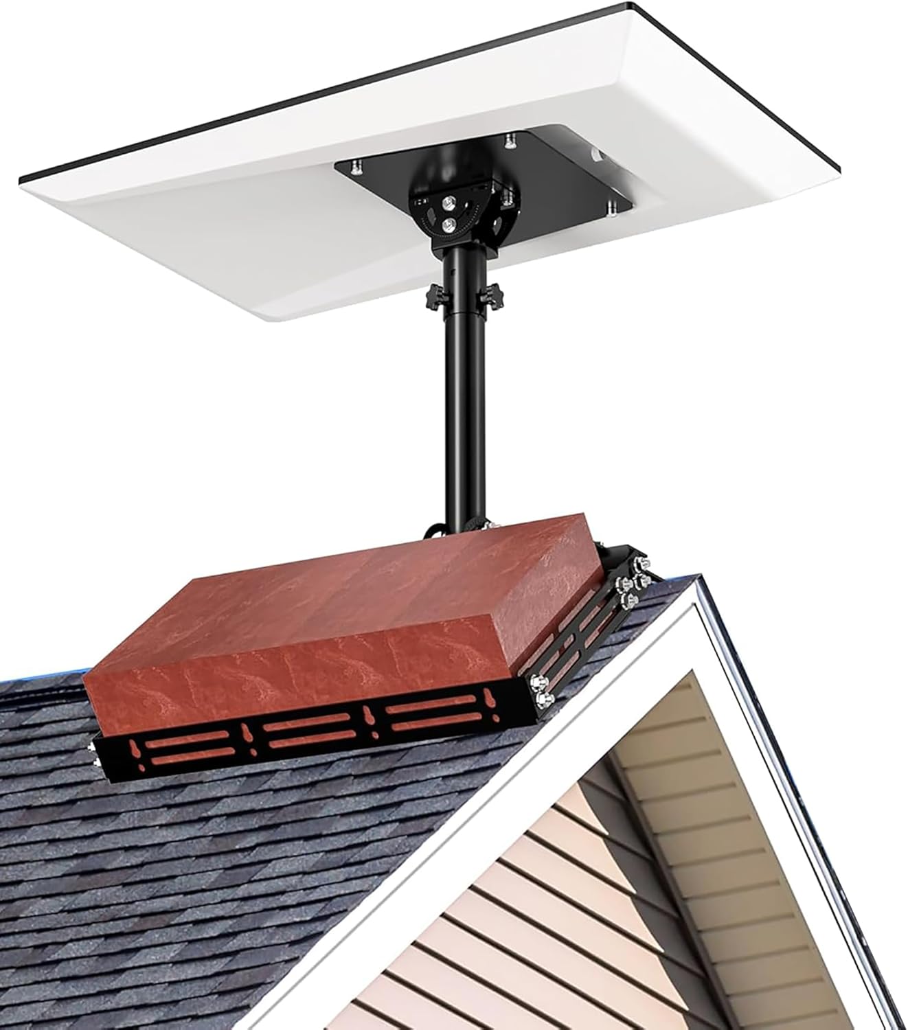 Starlink Performance Gen 3 Roof Ridge Mount - No-Drill Installation Pole Mounting Kit with Pipe Adapter for Tilt Angle Adjustment, Compatible with Starlink Performance Gen 3 Dish