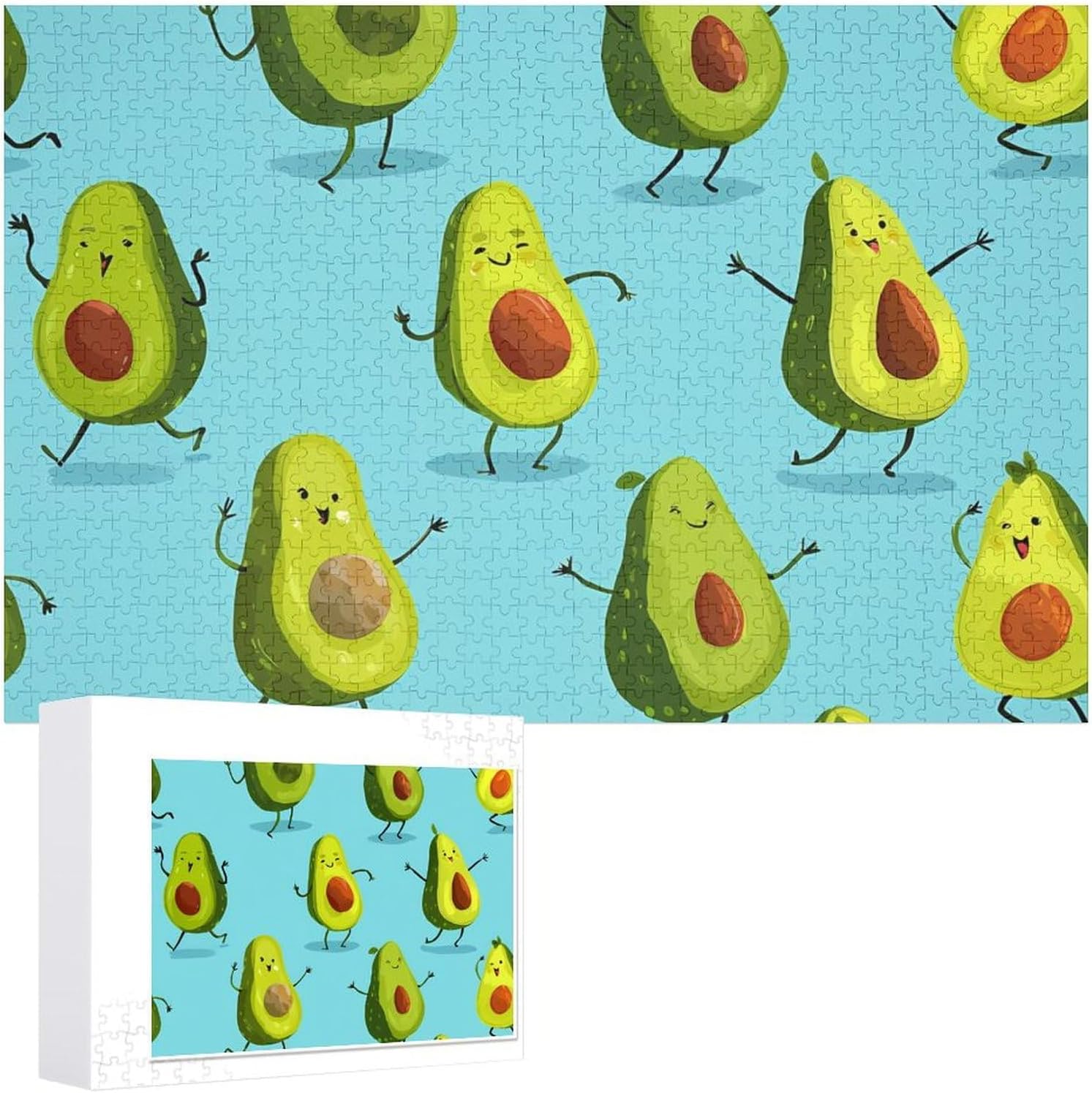 Cute Avocadofruits Puzzles for Adults 1000 PCS Wooden Jigsaw Puzzle Wall Decor Christmas
