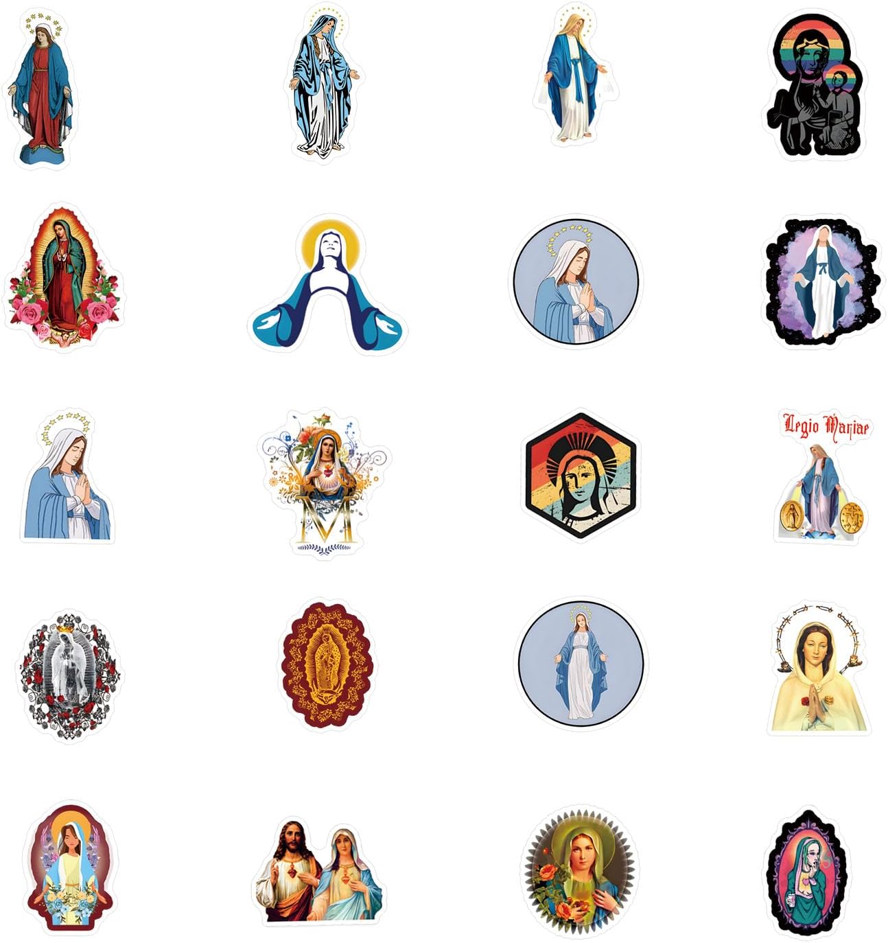 Virgin Mary Stickers 61pcs Faith Jesus Decals Aesthetic Waterproof Vinyl Pack Stickers for Water Bottle Laptop Cup Phone Skateboard DIY Party - Image 7