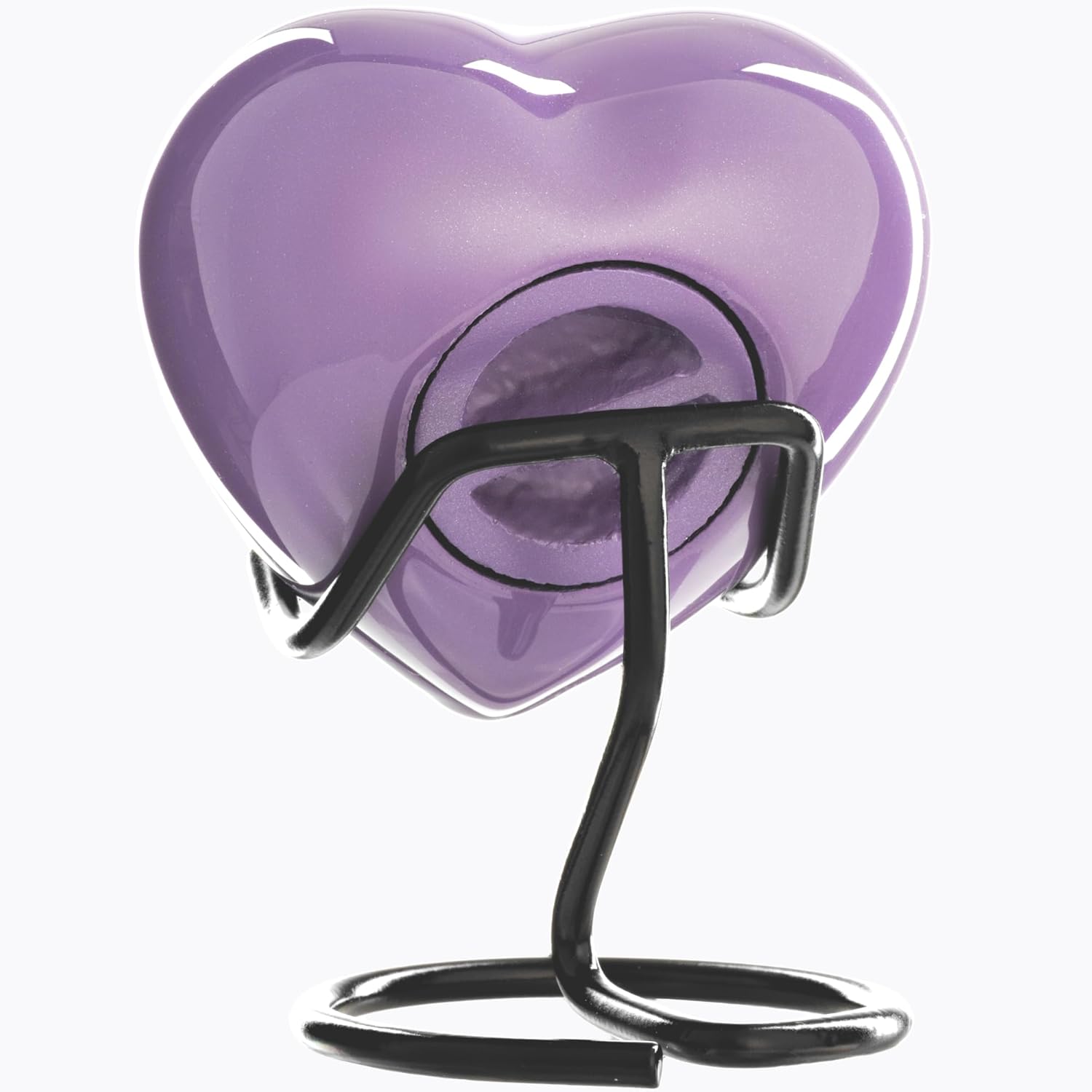 Small Urn for Ashes Keepsake for Women and Men - Religious Mini Heart Urns for Human Ashes Male or Female - Heart Shaped Purple Mini Urns with Cross