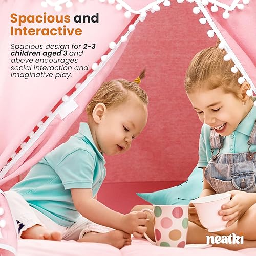 Miniatura 5 de Casa de juegos de interior para niños de 43 x 43 x 51 pulgadas con alfombra, tienda de campaña plegable y portátil, ideal para muebles de habitación