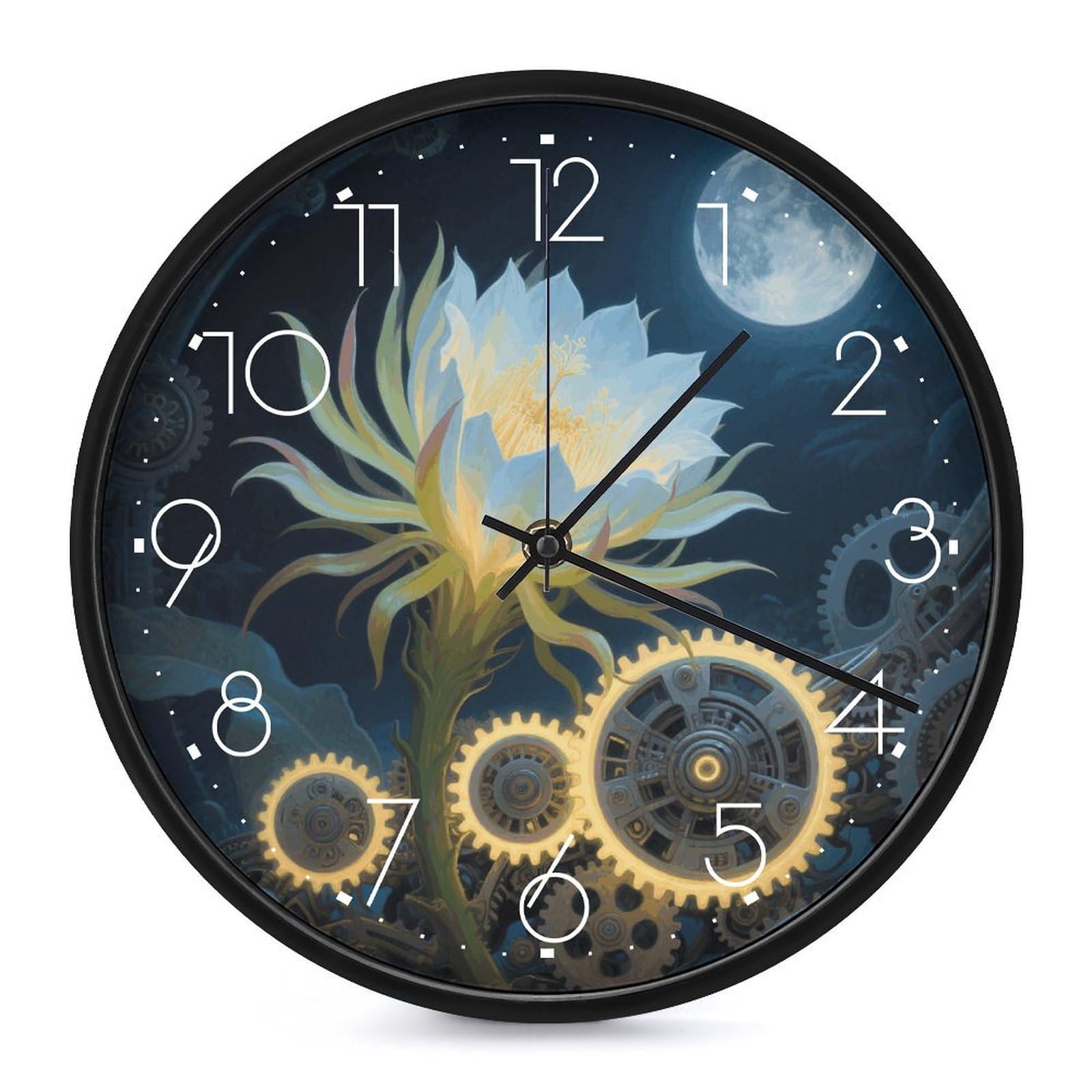 Horloge murale silencieuse sans tic-tac Epiphyllum pour une chambre paisible